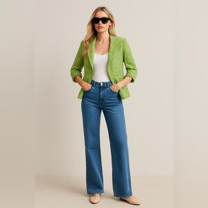 [6] Tombolini Vintage Italian Blazer – Green Woven, Size 40